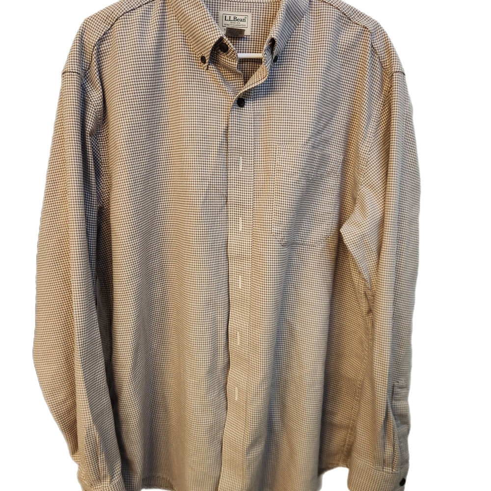 L.L. Bean Tan Casual Button Down Shirt